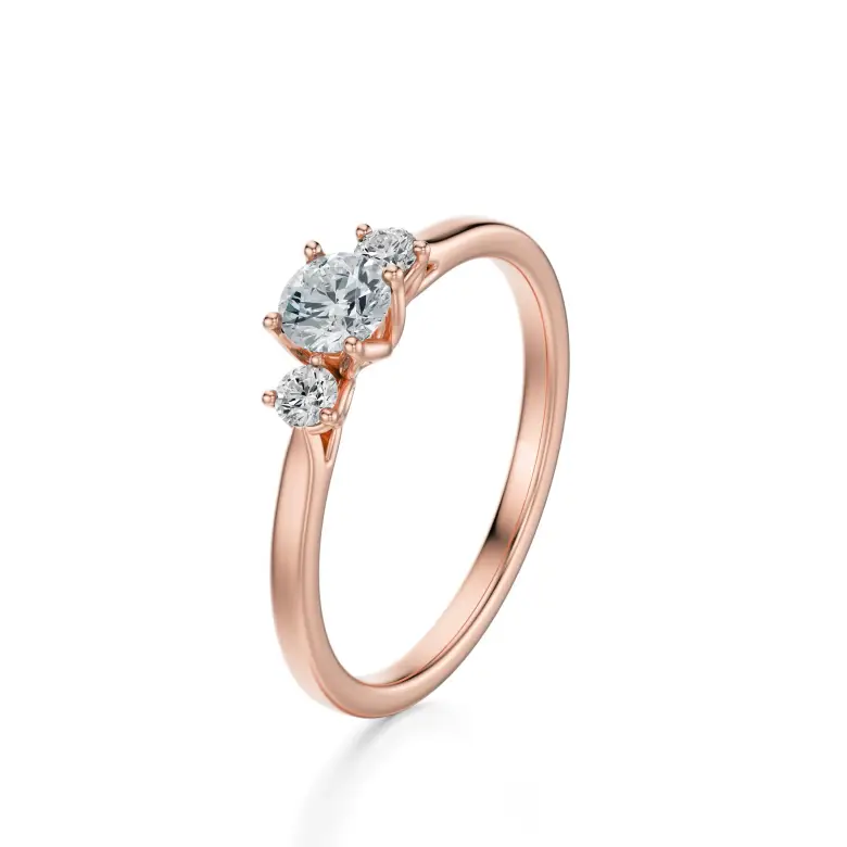 Pierścionek z różowego złota z diamentami AJPZ_091